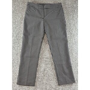 Jules & Leopold Women's Pull-On Pants Size L Black & White Checker Stretch Ankle